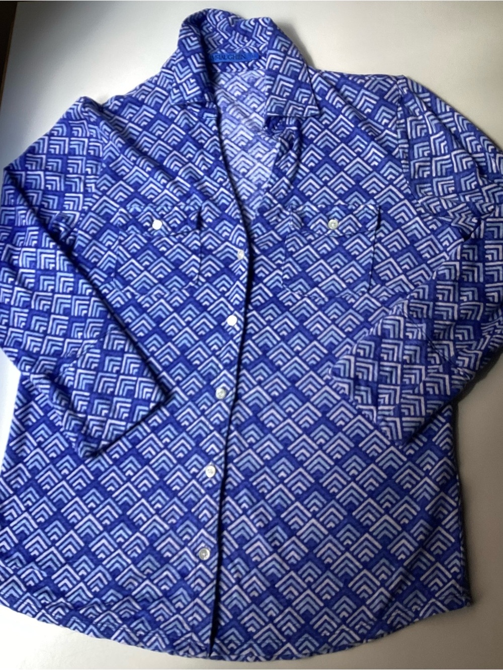 J. McLaughlin Geometric Chevron Print Brynn Shirt